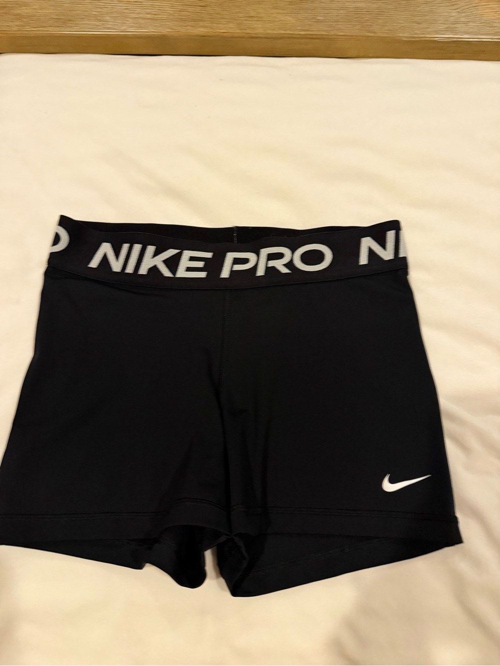 Nike 3” Black Women's Pro Compression Shorts with White Swoosh